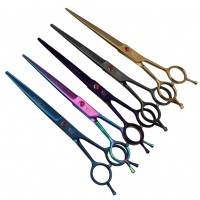 Titanium Alloy Colorful 7 Inch Professional Cutting Scissors Pet Grooming Shears for Dogs Cats