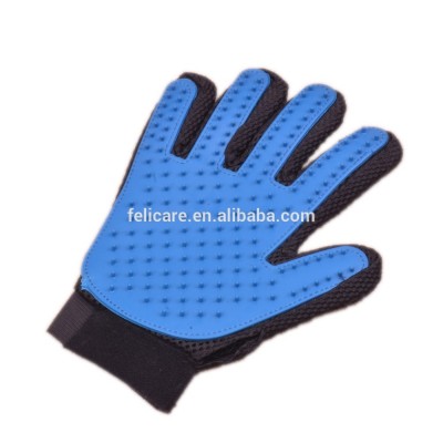 Eco-Friendly Blue Rubber Dogs pet glove grooming tool