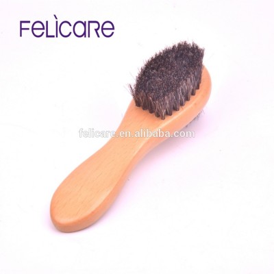 Natural color Horse hair wooden cleaning shoe brush