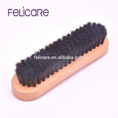 Natural color wooden Horse hair shoe polish brush