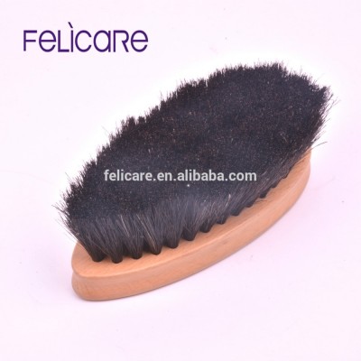 Natural color Wood horse hair polish shoe brush