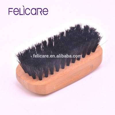 Natural color Wood shoe brush cleaning soft Pig hair