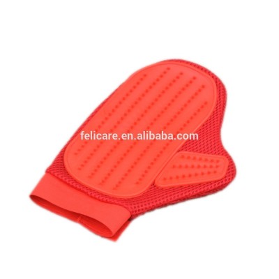 Eco-Friendly Red Rubber pet hair glove brush for cats