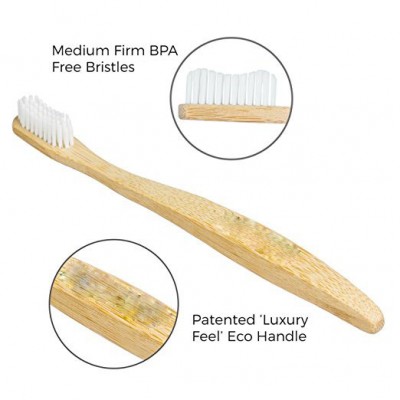 Natural BPA Free Charcoal Bamboo Toothbrush For Adult Use Biodegradable Bristles